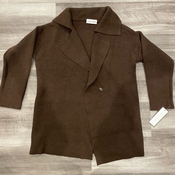 Goodnight Macaroon brown cardigan sweater NWT - Picture 4 of 5